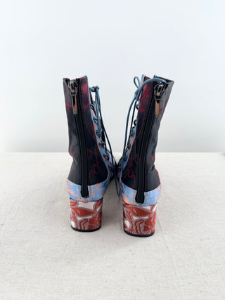 Dior trianon ankle sock boots silk, 37.5