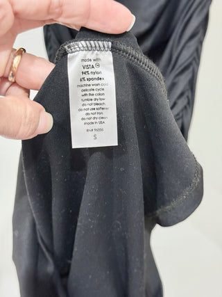 NWT Susana Monaco Ruched Jersey Crossback Bodycon Midi Dress Black Women's S