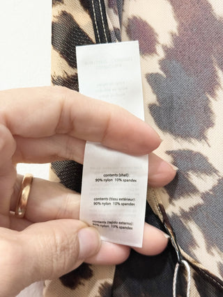 WeWorewhat sheer cover up leopard dress long, XS