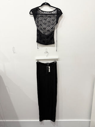 Lioness lace set lino maxi skirt and top, XS