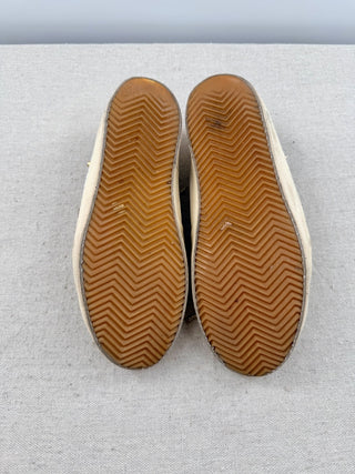 Golden Goose leather distressed sneakers with studs, 37