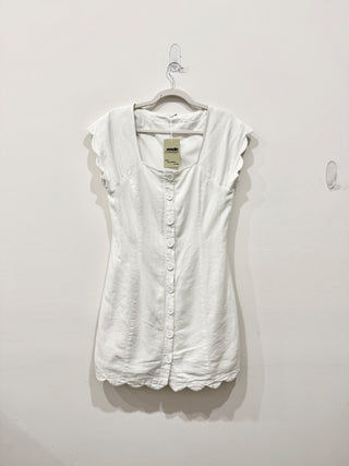Linen Sleeveless Mini-Dress, M