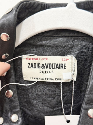 Zadig & Voltaire studded lamb leather jacket, S