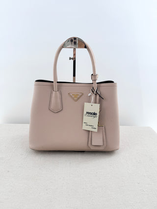 Prada double bag in saffiano leather medium, medium