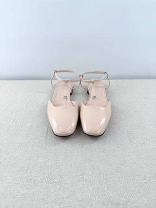 Gucci Vernice Crystal Patent Leather Double G Ballet Flat Skin Rose Womens EU 39