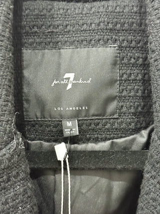 7 For All Mankind Single Breasted Tweed Blazer w/ Stitching Black Women's Medium