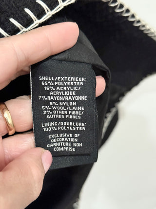 7 For All Mankind Single Breasted Tweed Blazer w/ Stitching Black Women's Medium