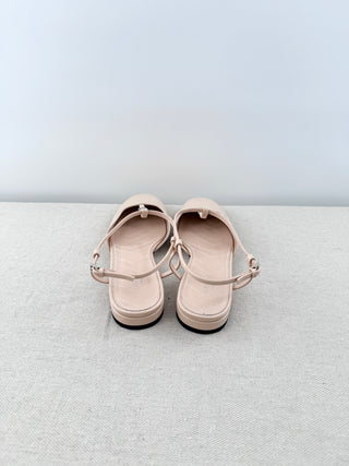 Gucci Vernice Crystal Patent Leather Double G Ballet Flat Skin Rose Womens EU 39