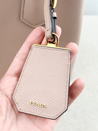 Prada double bag in saffiano leather medium, medium
