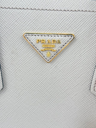 Prada double bag in saffiano leather medium, medium