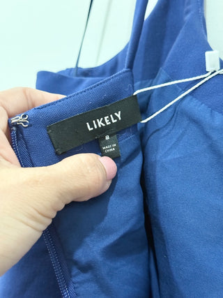 Likely Constance Front Slit Bodycon Mermaid Formal Gown Navy Women's Size 8