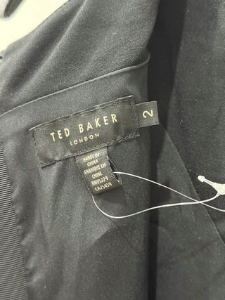 Ted Baker Flamie Jacquard Fit & Flare Midi Ballerina Dress Black Women's Size 2