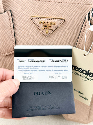 Prada double bag in saffiano leather medium, medium