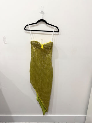 Camila Coelho high low strapless dress sequin, XS
