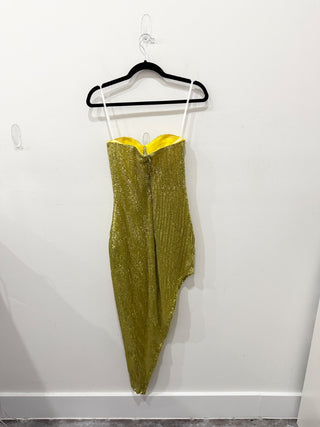 Camila Coelho high low strapless dress sequin, XS