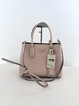 Prada double bag in saffiano leather medium, medium