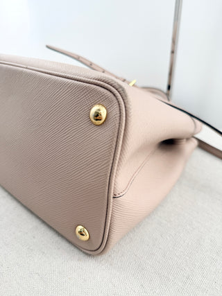 Prada double bag in saffiano leather medium, medium