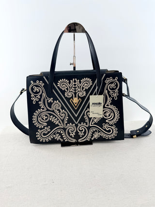 Valentino Orlandi leather embroidered tote bag