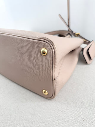 Prada double bag in saffiano leather medium, medium