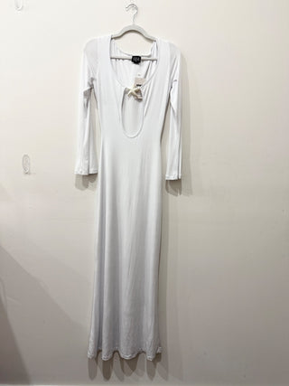 Leslie Amon front embellishment long dress, XS