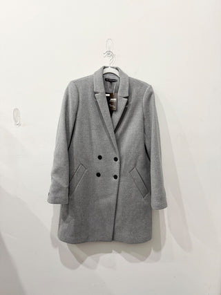 Zara TRF Outerwear Double-Breasted Mid-Length Overcoat Gray Women's Size Large