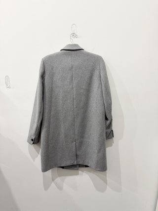 Zara TRF Outerwear Double-Breasted Mid-Length Overcoat Gray Women's Size Large