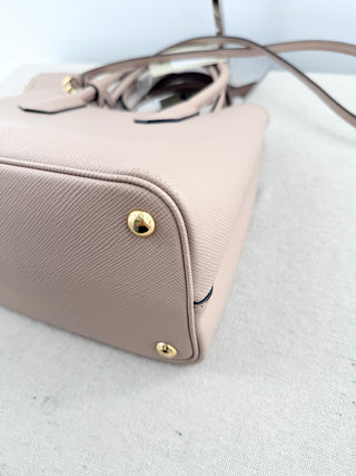 Prada double bag in saffiano leather medium, medium