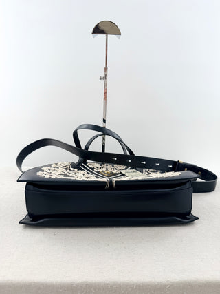 Valentino Orlandi leather embroidered tote bag