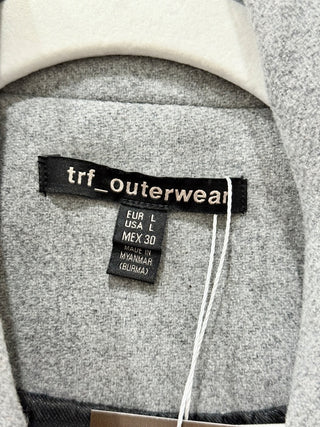 Zara TRF Outerwear Double-Breasted Mid-Length Overcoat Gray Women's Size Large