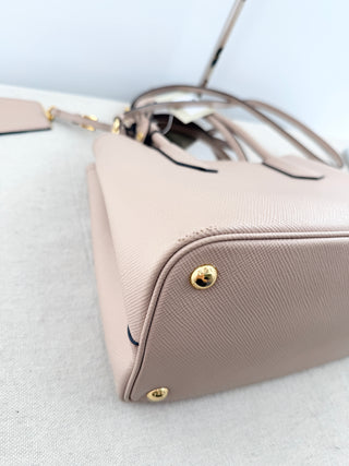 Prada double bag in saffiano leather medium, medium