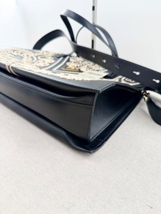 Valentino Orlandi leather embroidered tote bag