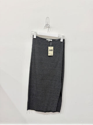 Joah Brown gray ribbed midi skirt, S/M