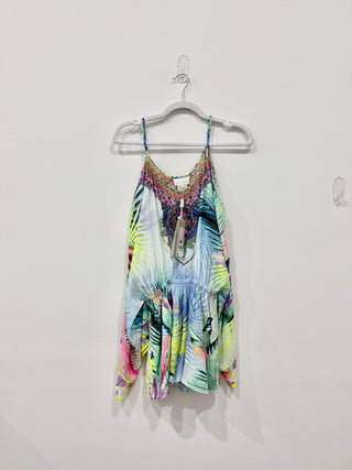 NWT Camilla Botanical Print Drop Shoulder Playsuit What's Your Vice Women's XS