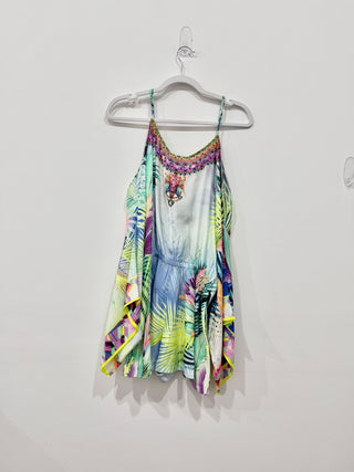 NWT Camilla Botanical Print Drop Shoulder Playsuit What's Your Vice Women's XS