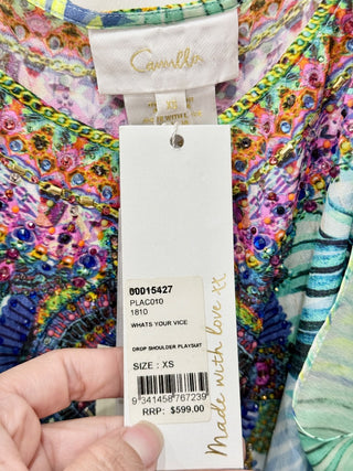 NWT Camilla Botanical Print Drop Shoulder Playsuit What's Your Vice Women's XS