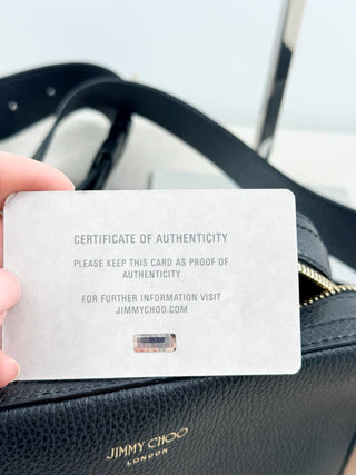 Jimmy Choo leather camera cross body bag