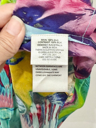 Camilla Amazonian Silk Drop Shoulder Playsuit Age of Asteria Women's Size Small