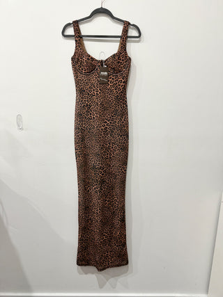 ShowPo Laney Maxi Dress Mesh Sweetheart Neck Bodycon Maxi Dress Leopard Print 4