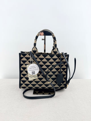Prada canvas symbole small bag with long strap