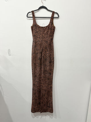 ShowPo Laney Maxi Dress Mesh Sweetheart Neck Bodycon Maxi Dress Leopard Print 4