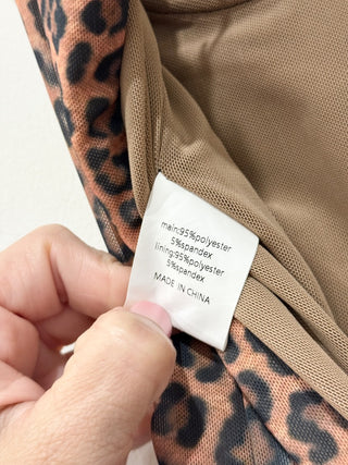 ShowPo Laney Maxi Dress Mesh Sweetheart Neck Bodycon Maxi Dress Leopard Print 4