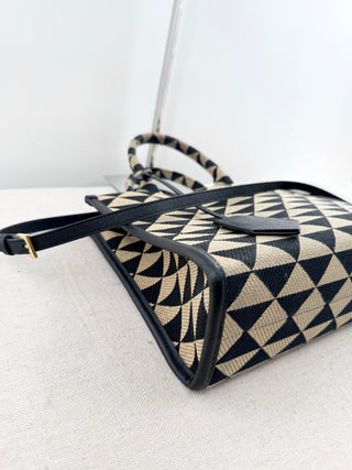 Prada canvas symbole small bag with long strap