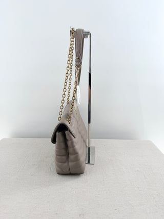 Louis Vuitton quilted leather bag with XL clasp and chain strap