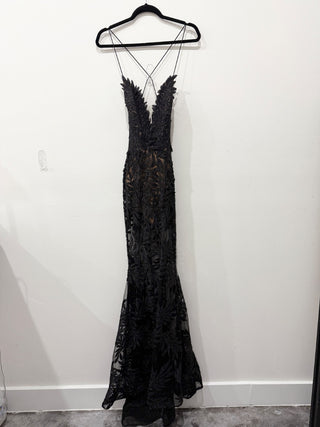Nadine Merabi embellished long dress sleeveless, S