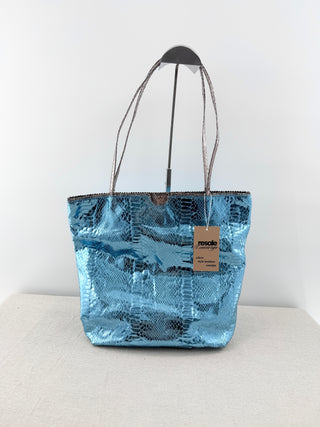 Carlos Falchi metallic small tote bag