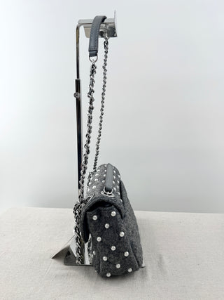 Michael Kors small felt pearl embellished shoulder bag