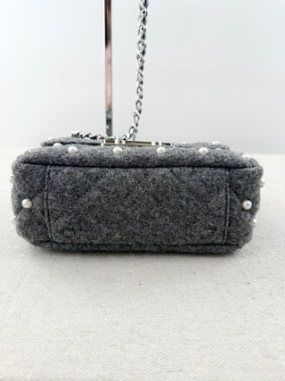 Michael Kors small felt pearl embellished shoulder bag