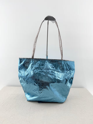 Carlos Falchi metallic small tote bag