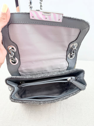 Michael Kors small felt pearl embellished shoulder bag