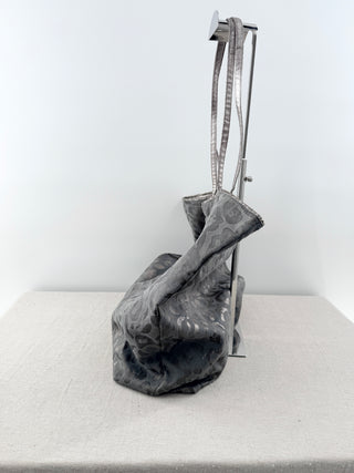 Carlos Falchi suede textured large tote bag